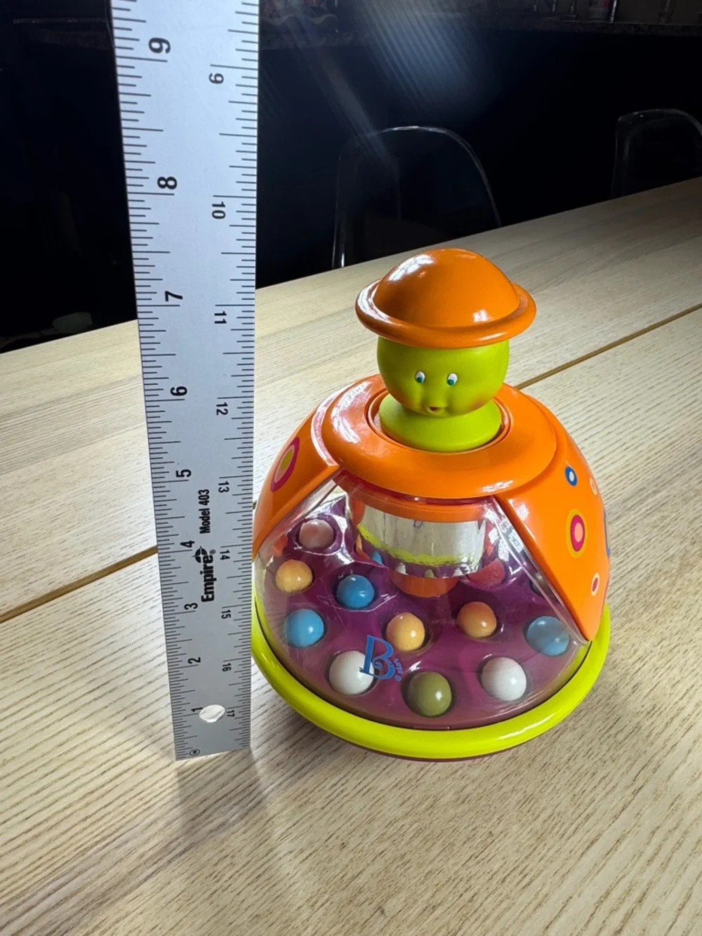Orange Spinning Popper‎ - Bright Orange Learning Toy